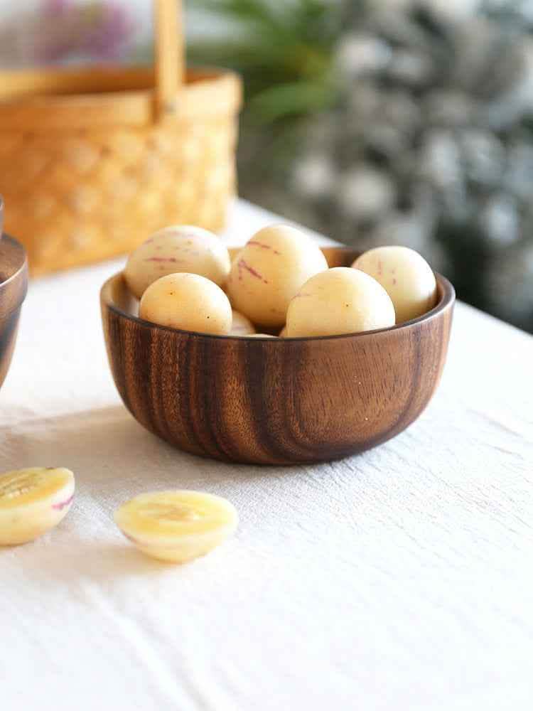 Natural Wooden Bowl - Kitchen Fruit Salad Serving Bowl - Vezir