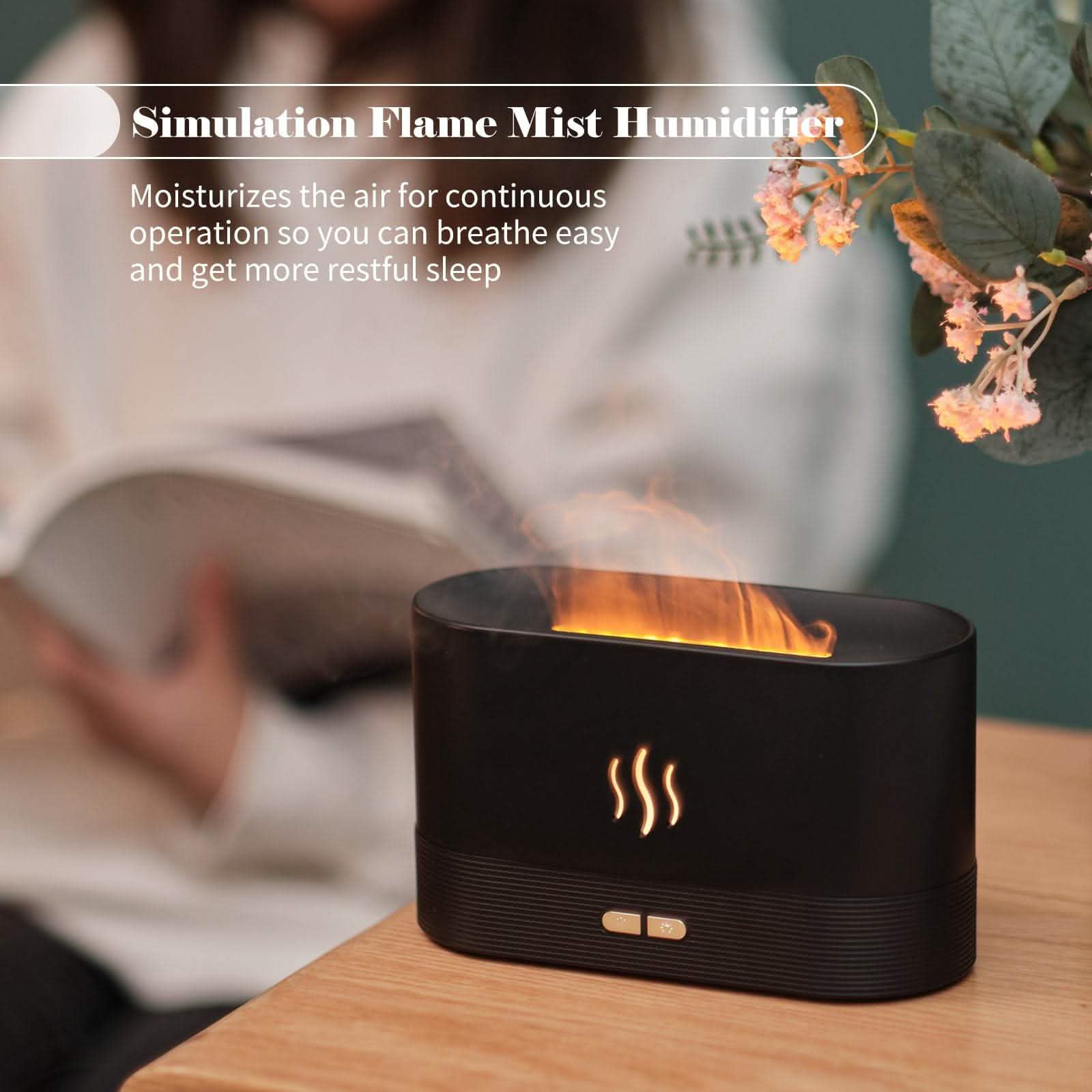 Flame Light Aroma Diffuser - Mist Humidifier with Auto-Off - Vezir
