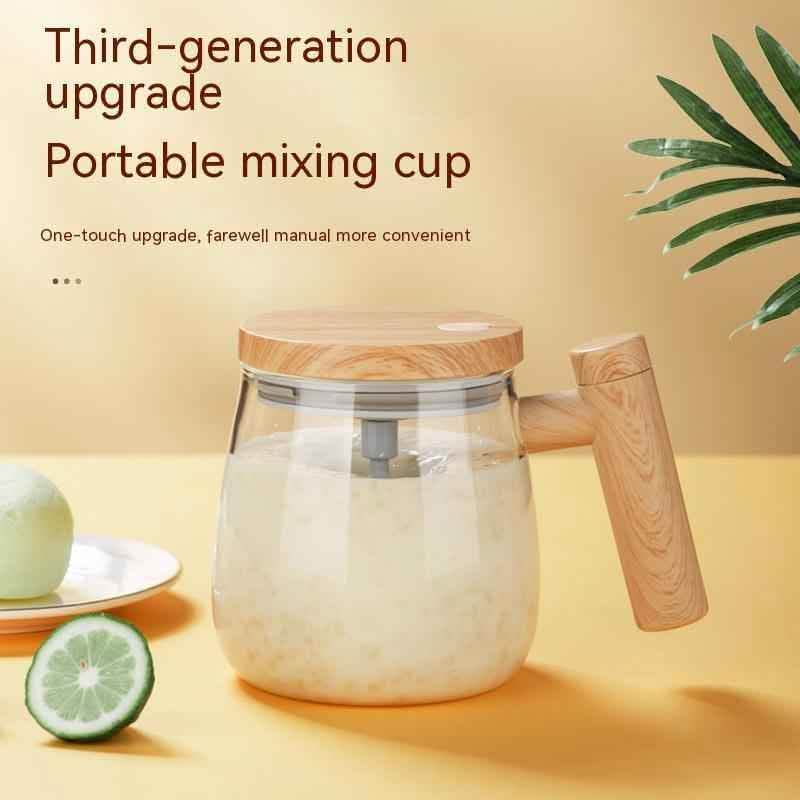 400ML Self-Stirring Coffee Mug - Electric Mixing Glass Cup - Vezir