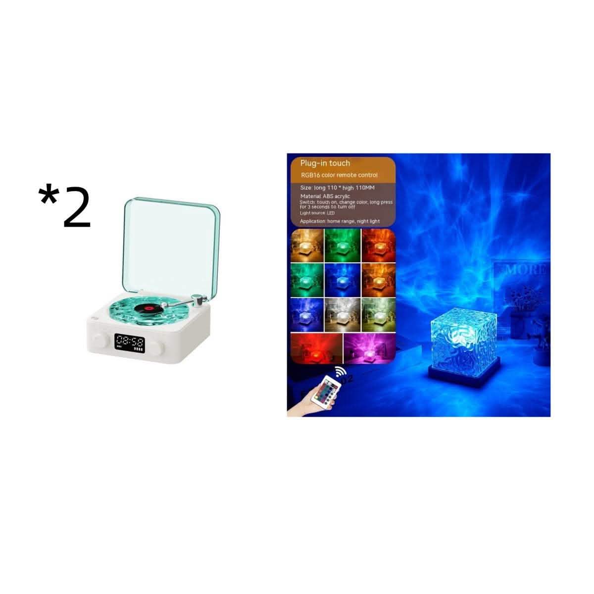 Retro Turntable Speaker - Bluetooth Vinyl Record Player RGB - Vezir