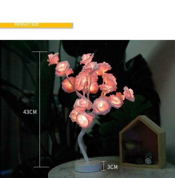 Rose Flower LED Lamp - USB Battery Bonsai Tree Night Light - Vezir