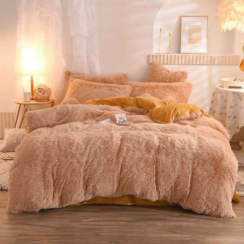 Luxury Fleece Duvet Cover Set - Winter Warm Bedding Queen King - Vezir