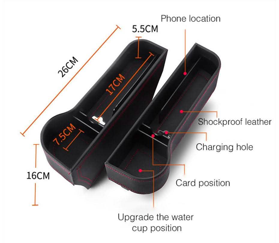 Car Storage Box - Leather Plastic Organizer Container - Vezir