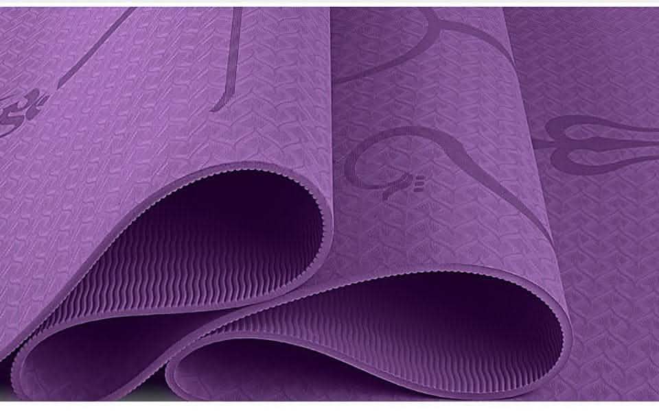 Non-Slip TPE Yoga Mat - Position Line Beginner Guide - Vezir