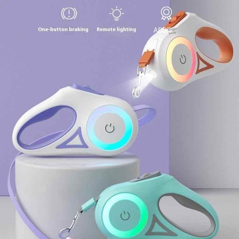 Luxury Retractable Dog Leash - LED Spotlight Walking System - Vezir