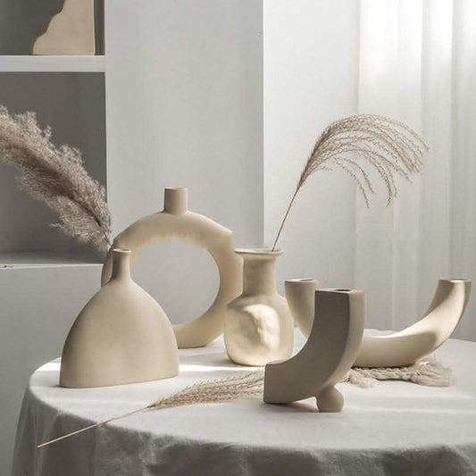 Simplicity Ceramic Vase - Dry Flower Arrangement Home Decor - Vezir