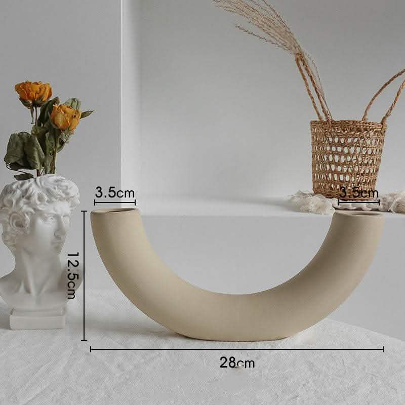 Simplicity Ceramic Vase - Dry Flower Arrangement Home Decor - Vezir
