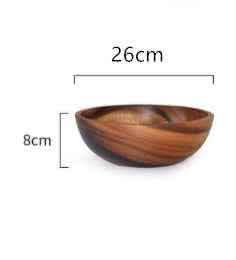 Natural Wooden Bowl - Kitchen Fruit Salad Serving Bowl - Vezir