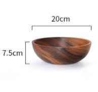 Natural Wooden Bowl - Kitchen Fruit Salad Serving Bowl - Vezir