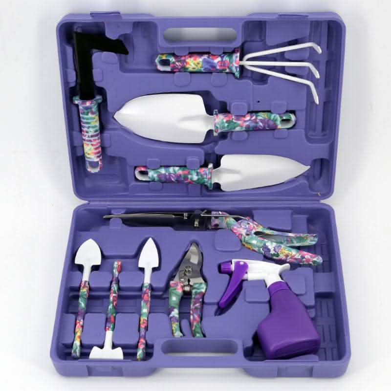 10-Piece Gardening Tool Set - Iron Head Plastic Handle Kit - Vezir