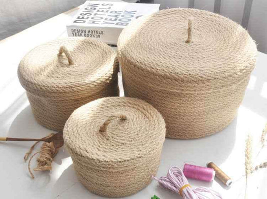 Japanese Style Linen Storage Basket - Table Top Organizer - Vezir