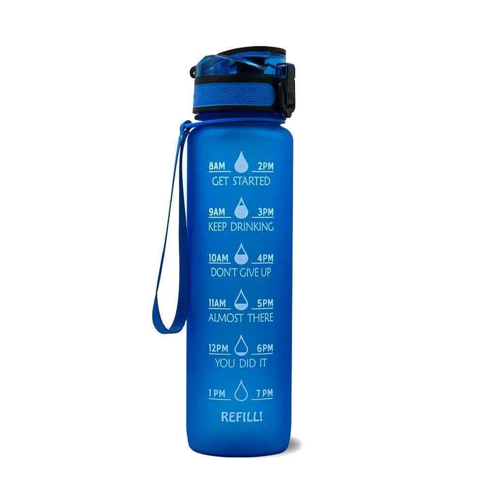 1L Tritan Water Bottle - Time Marker Motivational Sports Cup - Vezir