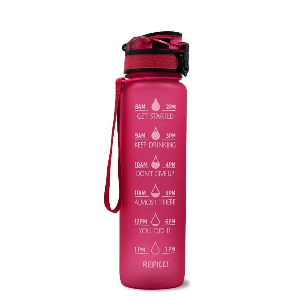 1L Tritan Water Bottle - Time Marker Motivational Sports Cup - Vezir