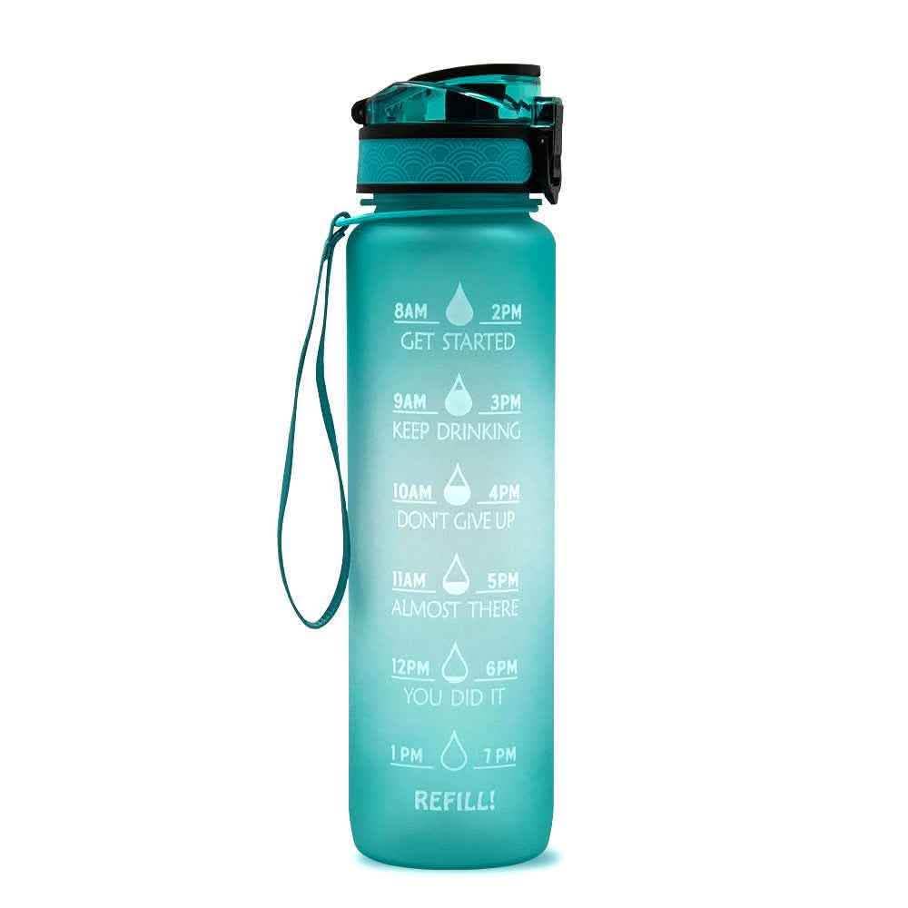 1L Tritan Water Bottle - Time Marker Motivational Sports Cup - Vezir