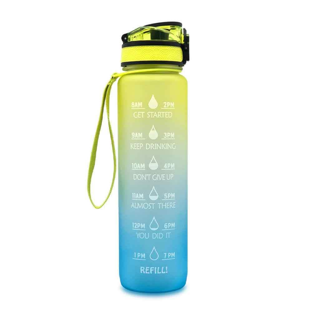 1L Tritan Water Bottle - Time Marker Motivational Sports Cup - Vezir