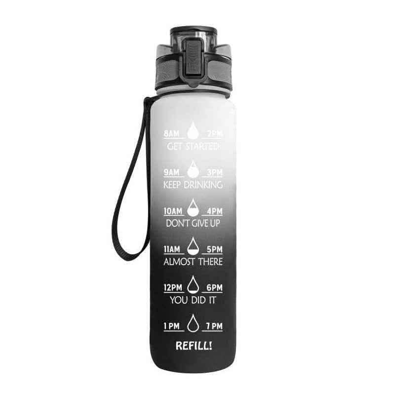 1L Tritan Water Bottle - Time Marker Motivational Sports Cup - Vezir