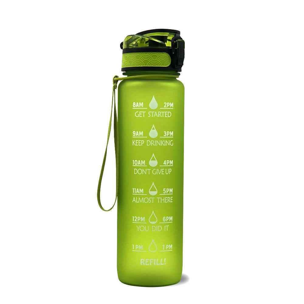 1L Tritan Water Bottle - Time Marker Motivational Sports Cup - Vezir