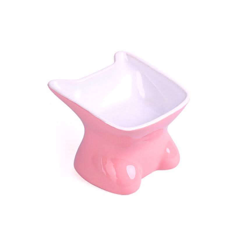 Ergonomic Pet Bowl - Oblique Mouth Ceramic Feeding Dish - Vezir