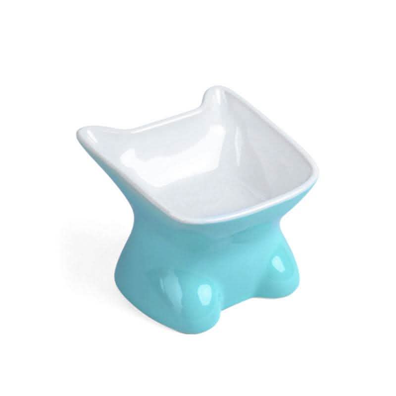 Ergonomic Pet Bowl - Oblique Mouth Ceramic Feeding Dish - Vezir