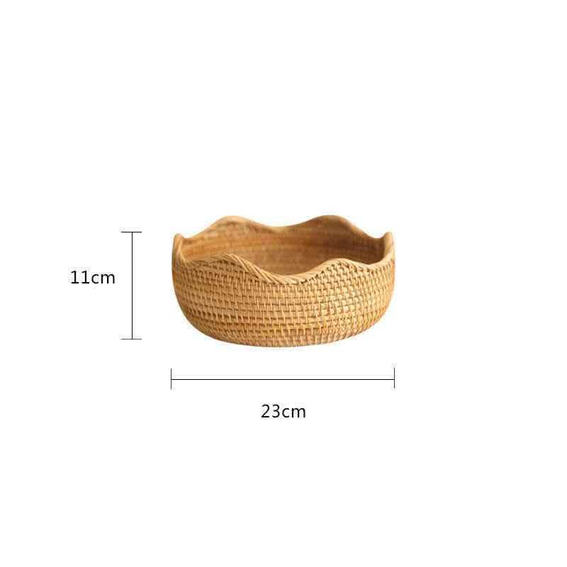 Hand-Woven Bamboo Storage Basket - Natural Fruit Organizer - Vezir
