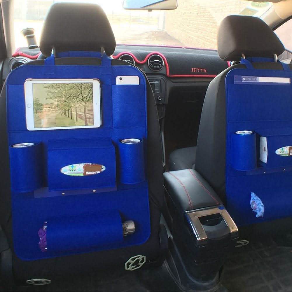 Car Backseat Organizer - Wool Felt Multi-Pocket Storage Bag - Vezir
