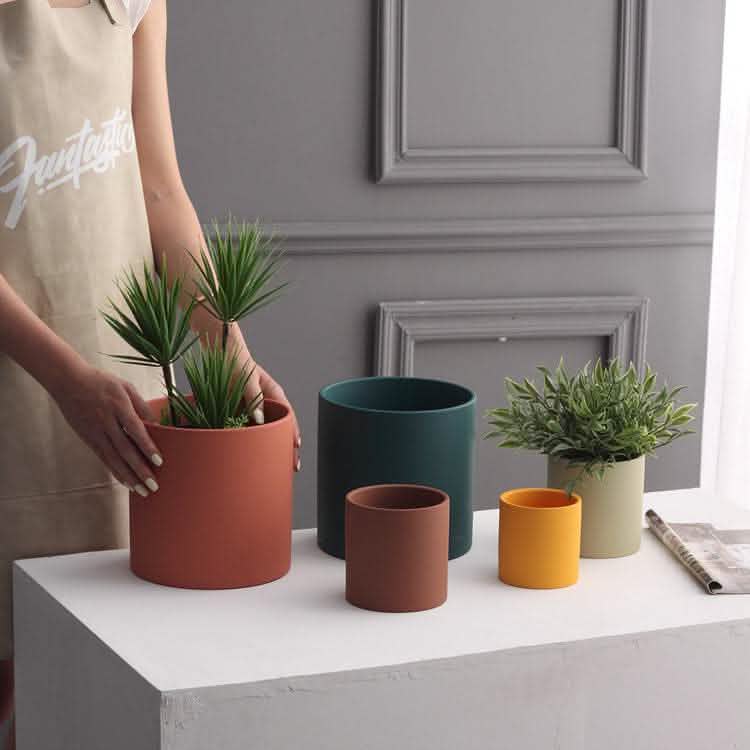 Nordic Ceramic Flowerpot - Industrial Style Succulent Planter - Vezir