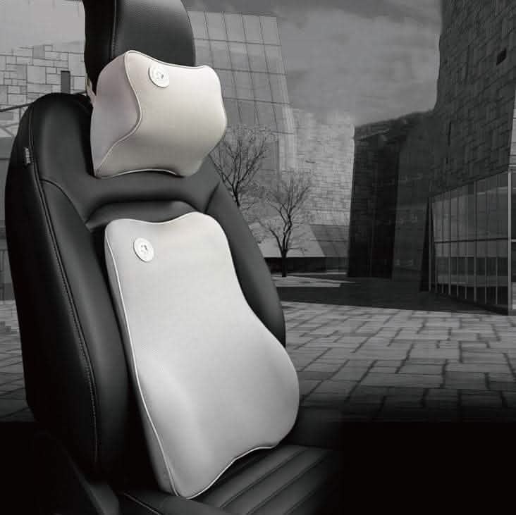 Car Memory Foam Cushion - 3D Headrest Lumbar Support Set - Vezir
