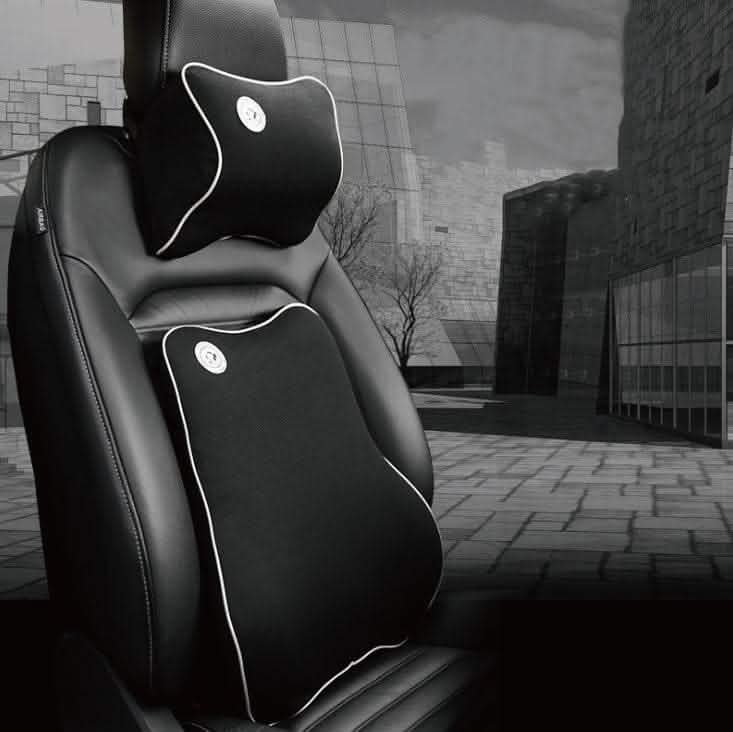 Car Memory Foam Cushion - 3D Headrest Lumbar Support Set - Vezir