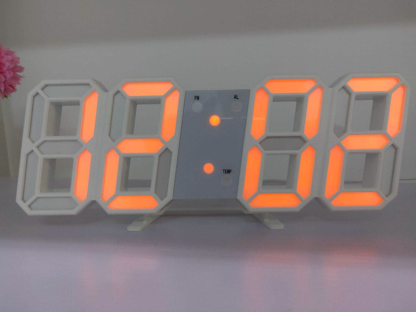 3D LED Wall Clock - Digital Sound Control Alarm Temperature - Vezir