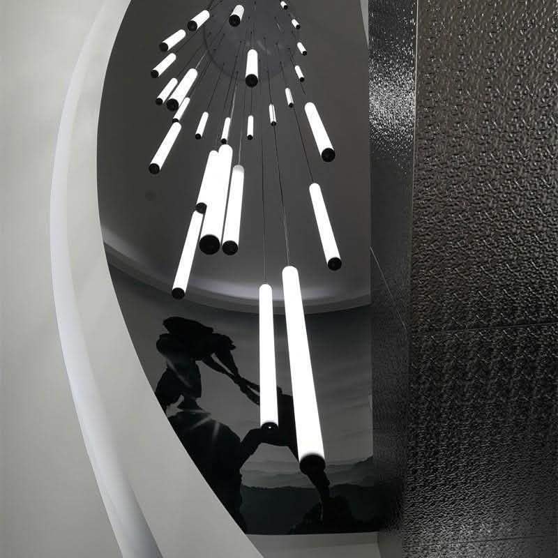 Spiral Staircase Chandelier - Modern Duplex High-Rise Lighting - Vezir