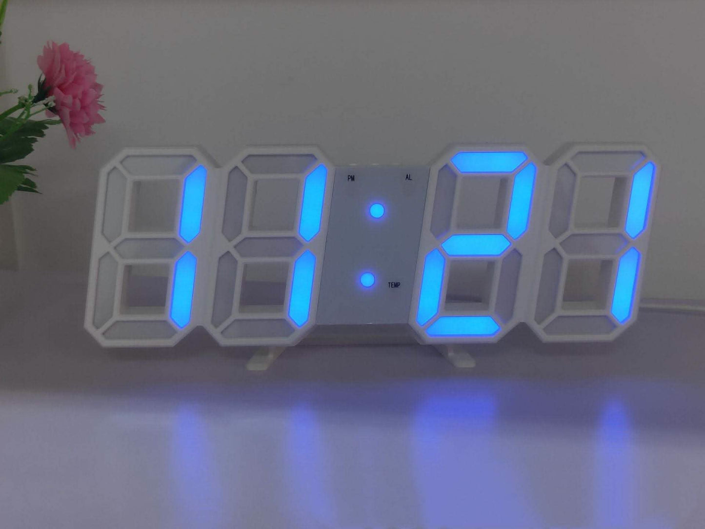 3D LED Wall Clock - Digital Sound Control Alarm Temperature - Vezir