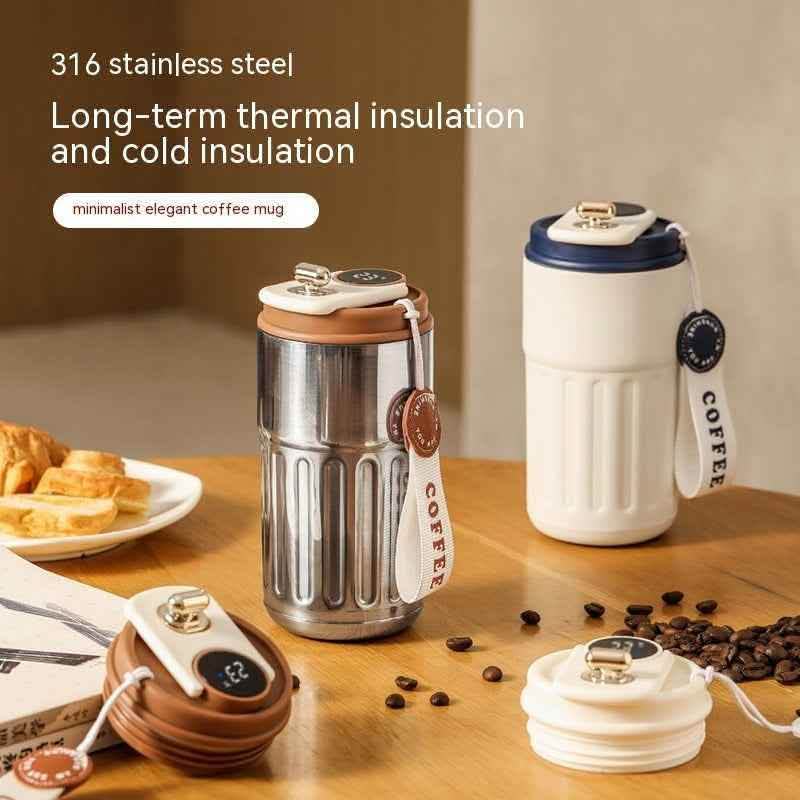 Smart Digital Thermal Bottle - 450ml Insulated Coffee Mug - Vezir