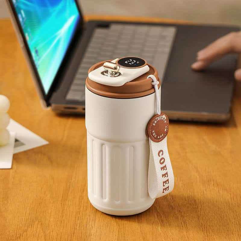 Smart Digital Thermal Bottle - 450ml Insulated Coffee Mug - Vezir