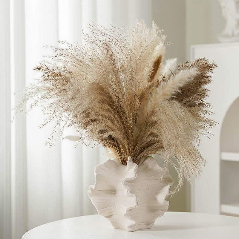 European Style Ceramic Vase - Frosted White Glass Texture - Vezir