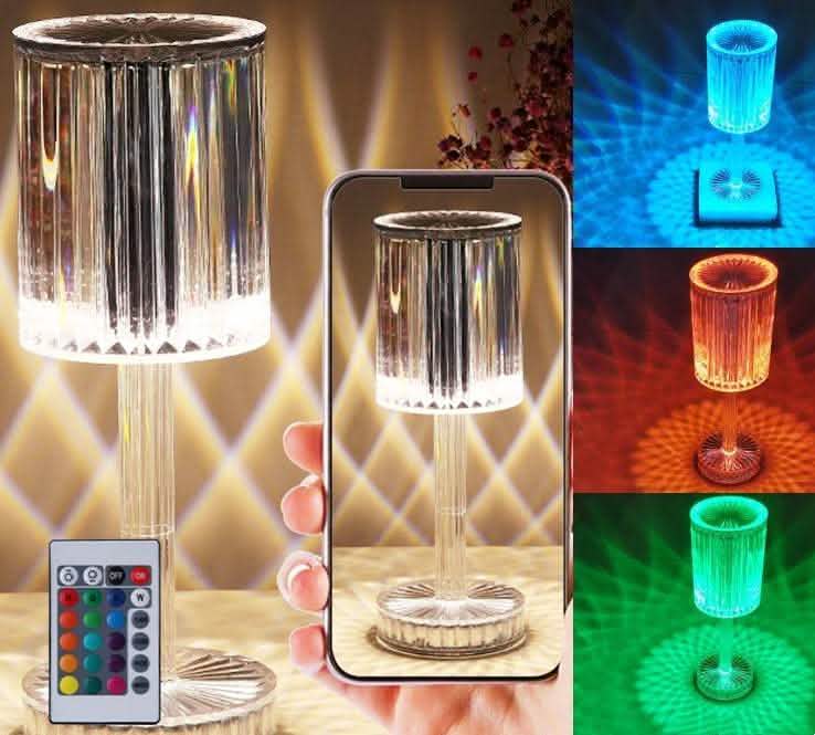 Elite Crystal Diamond Table Lamp - Romantic LED Night Light - Vezir
