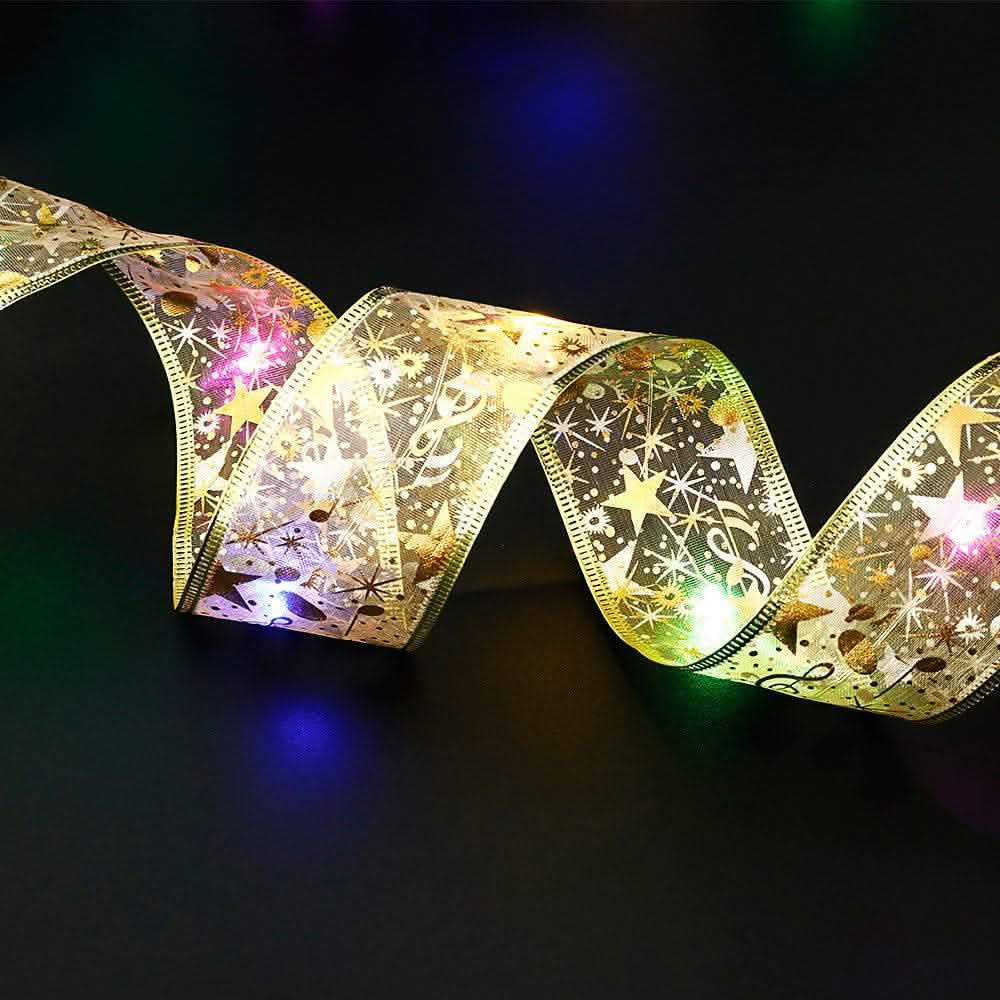 Christmas Fairy Lights - Ribbon Bow Tie String Decoration - Vezir