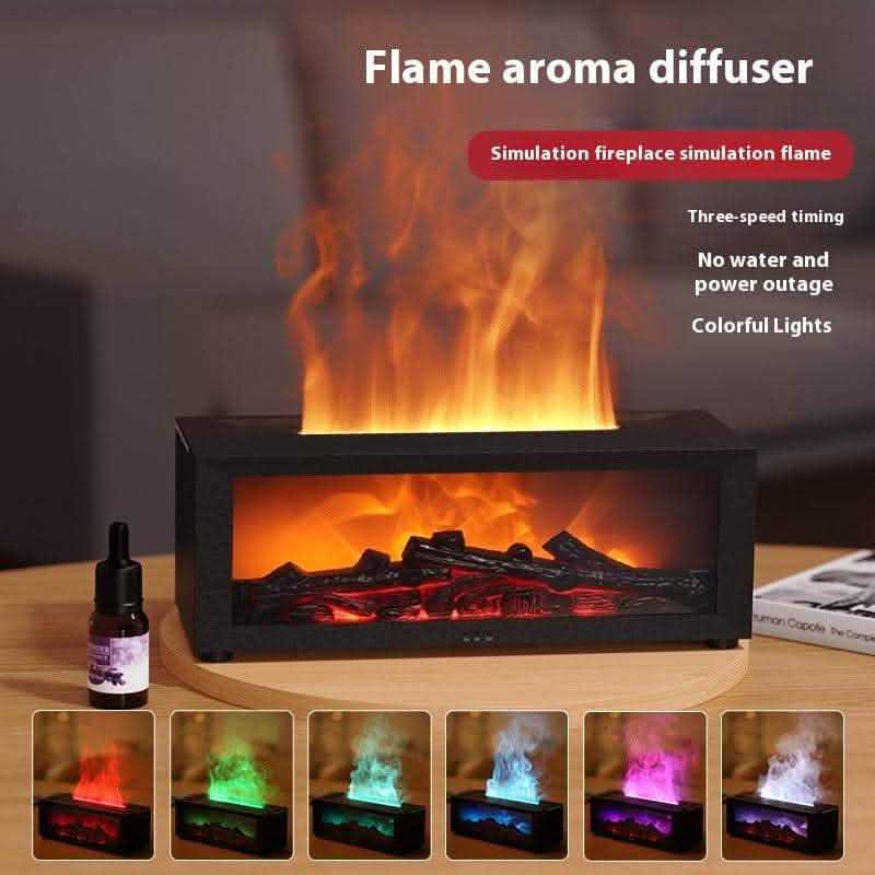 3D Flame Fireplace Diffuser - Large Volume Aromatherapy - Vezir