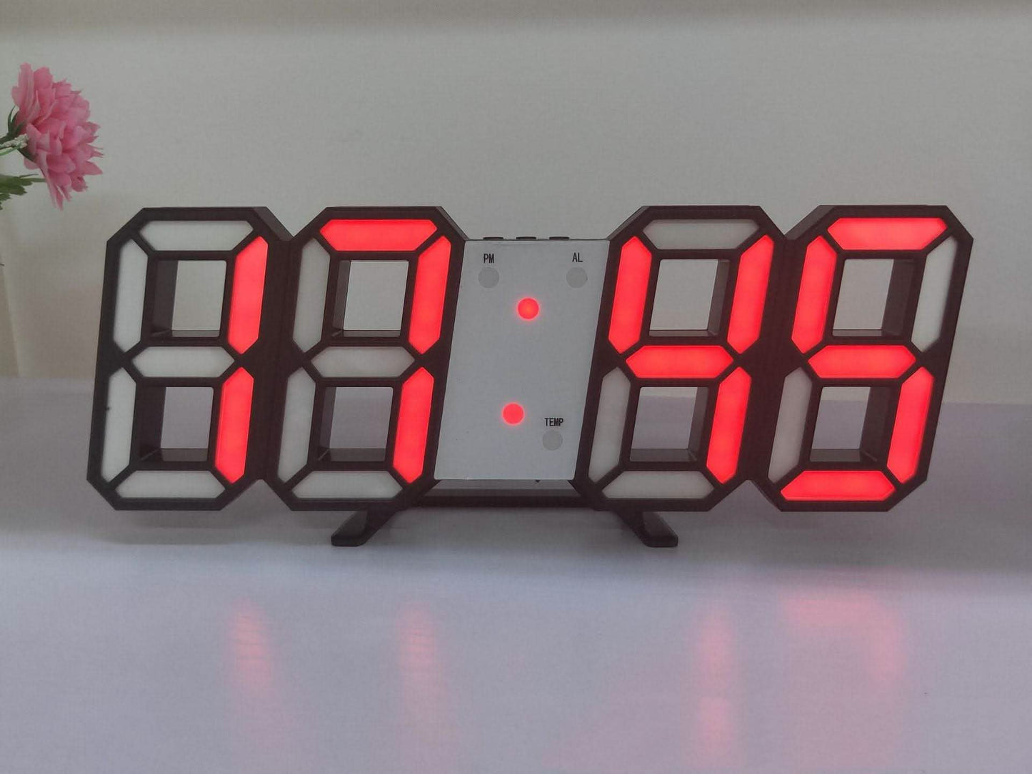 3D LED Wall Clock - Digital Sound Control Alarm Temperature - Vezir