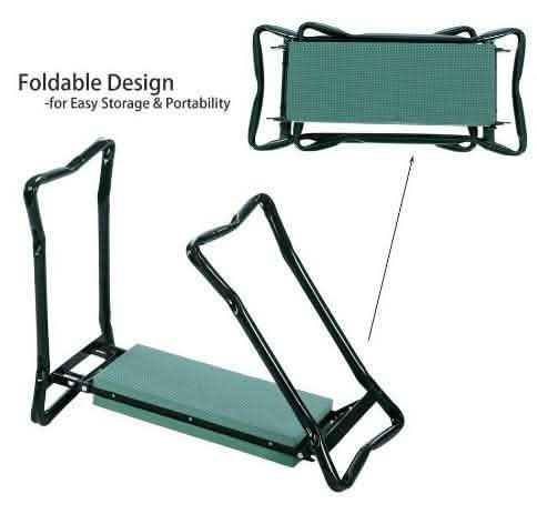 Foldable Garden Bench Chair - Outdoor Tool Pouch Kneeler - Vezir