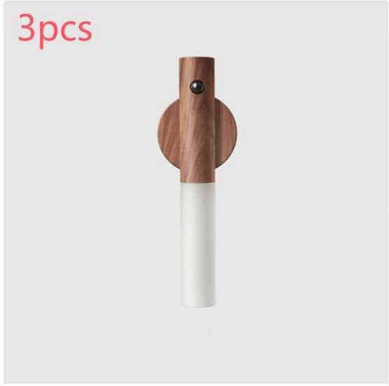 Magnetic LED Motion Light - Premium Wireless Wood Design - Vezir