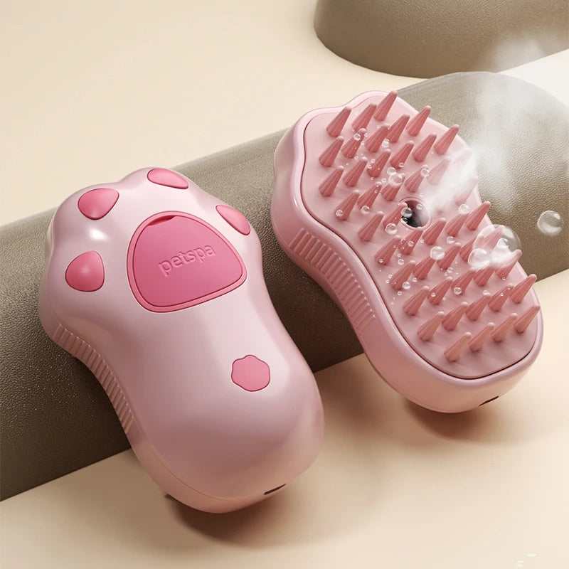 3 in 1 Steamy Pet Dog Brush Cat Steam Brush Electric Spray Cat Hair Brush Comb Massage Pet Grooming Tool Loose Hair Supplies Pink