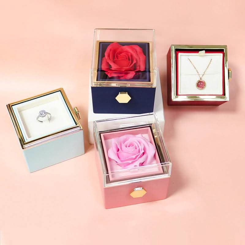 Rotating Rose Gift Box - Soap Flower Valentine's Day Present - Vezir