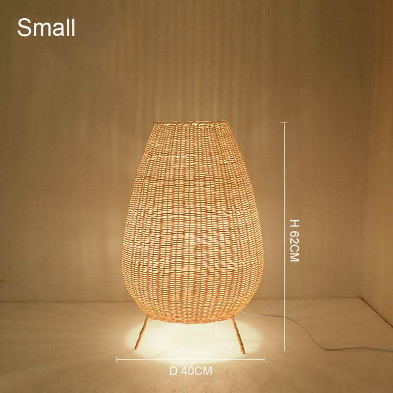 Japanese Rattan Floor Lamp - Art Living Room Bedroom Light - Vezir