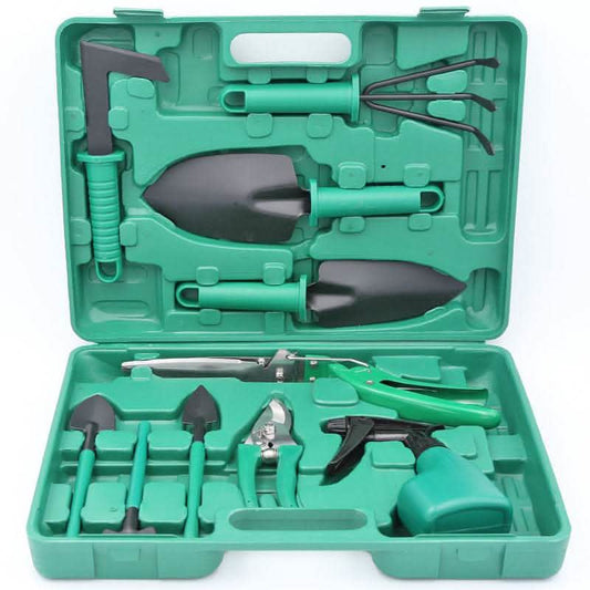 10-Piece Gardening Tool Set - Iron Head Plastic Handle Kit - Vezir