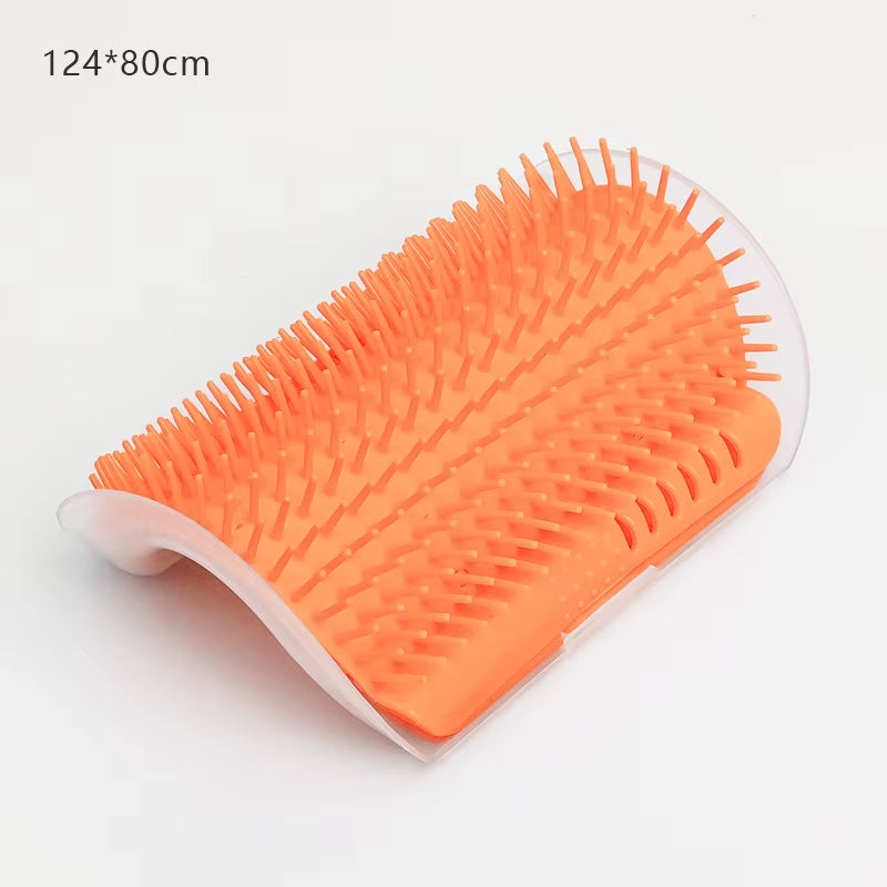 Cat Massage Tool Pet Hair Removal Massage Comb Wall Corner Self Cleaning Rubbing Brush Cats Toys Pet Beauty Supplies Orange 124X80Cm