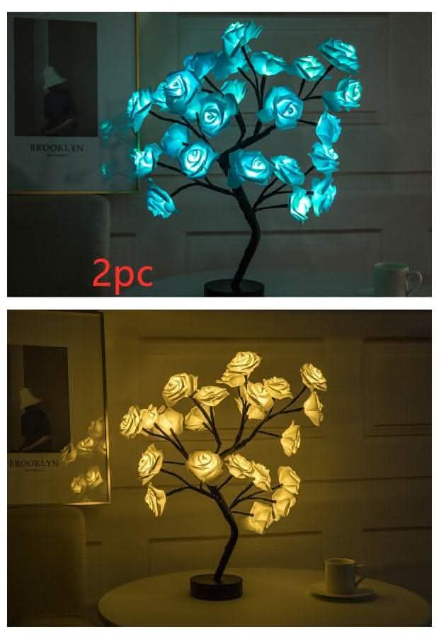Rose Flower LED Lamp - USB Battery Bonsai Tree Night Light - Vezir