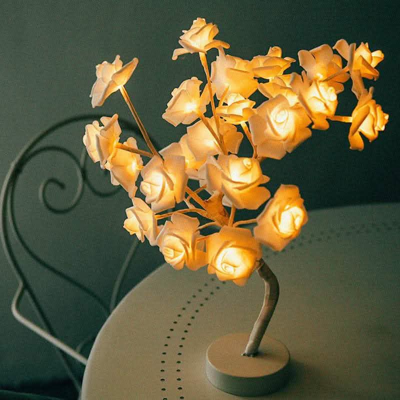 Rose Flower LED Lamp - USB Battery Bonsai Tree Night Light - Vezir