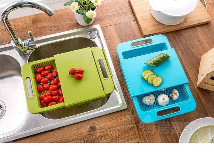 Multi-Function Cutting Board - Sink Drain Basket Kitchen Tool - Vezir
