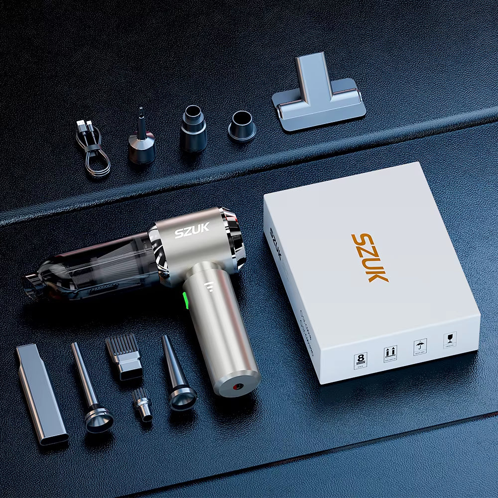 C012MAX Car Vacuum Cleaner Strong Suction Cleaning Mini Machine Wireless Portable Handhled Blower Machine Home Appliances Max Silver