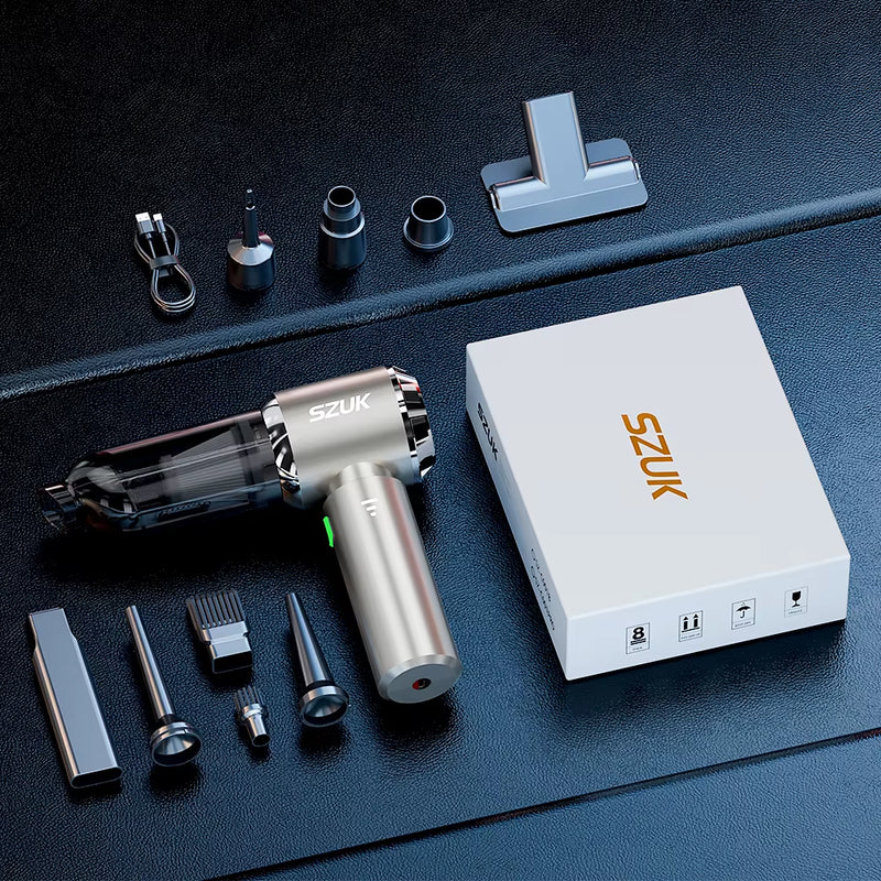 C012MAX Car Vacuum Cleaner Strong Suction Cleaning Mini Machine Wireless Portable Handhled Blower Machine Home Appliances Max Silver